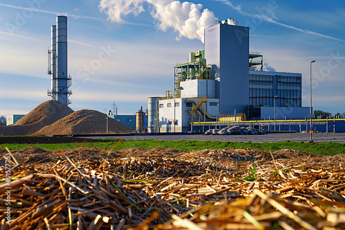 Biomass power plant, industrial site for biological waste processing