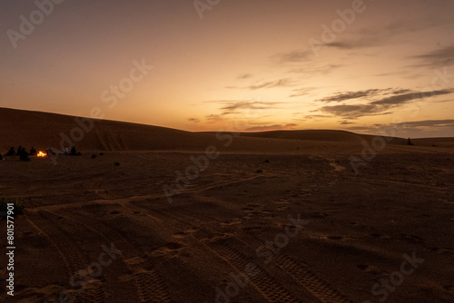 sunset over the desert Morocco 