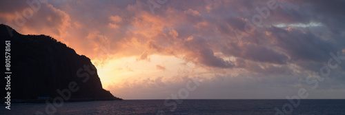 Panoramic view of the sunset in Saint-Denis  Reunion Island
