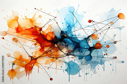 Vibrant abstract splash background with interconnected colors, perfect for dynamic and creative visual projects