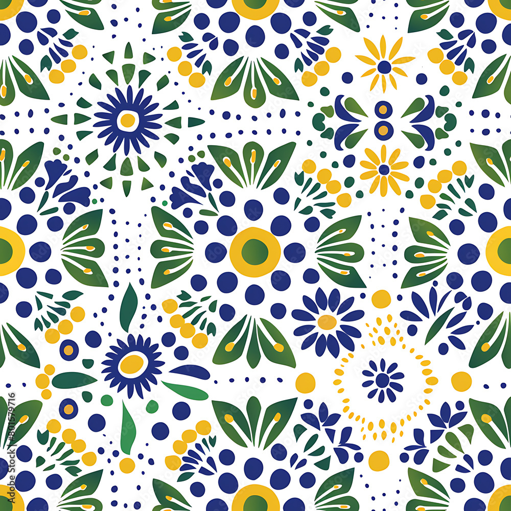 Mexican Alebrijegy Colorful Traditional Art Repeating Tile