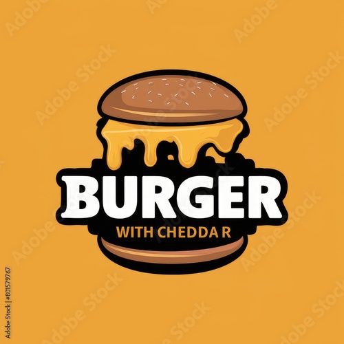 Cheddar smash burger illustration