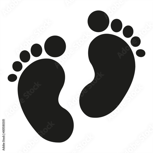 The image is of two black and white feet with a wave pattern