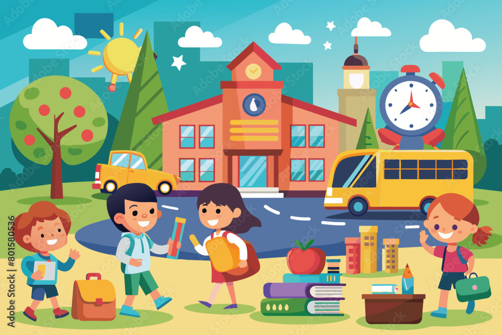 back to school concept vector Illustration