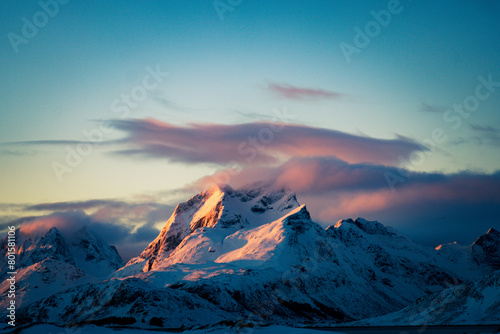 sunset in the mountains in Norway