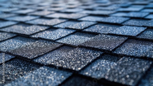 Shingles texture - close up view of asphalt roofing shingles