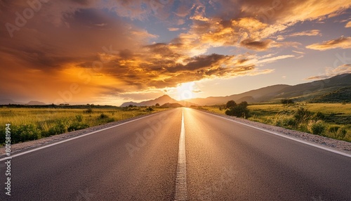 scenic sunset highway with majestic sky © Mac