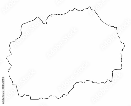 North Macedonia outline map