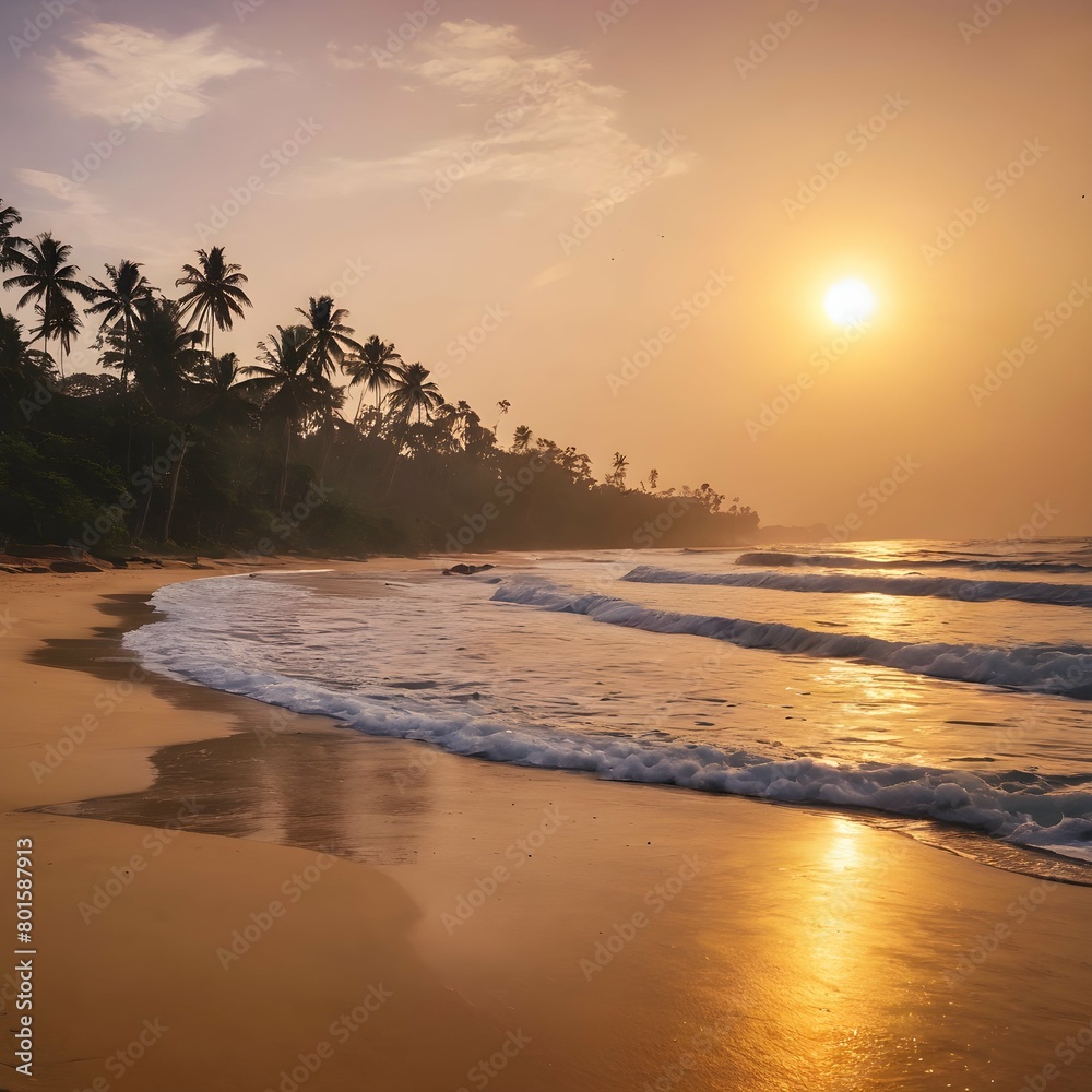 sunset on beach Sri Lanka