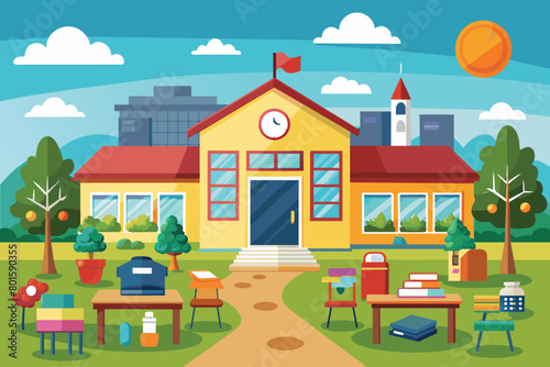 back to school concept vector Illustration
