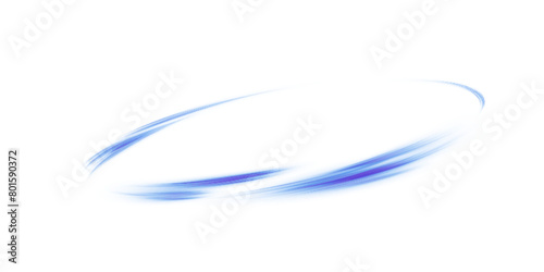 Dynamic blue lines with glow effect. Abstract blue light lines effect on white background PNG effect. Rotating light effect for gaming and advertising design.