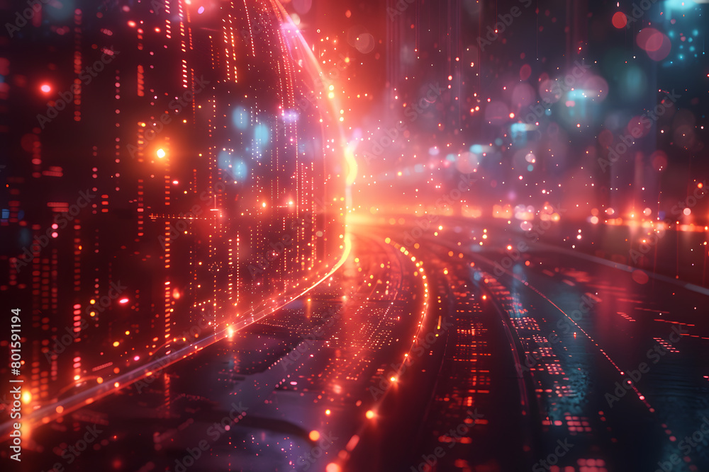 Obraz premium Cyberspace Canvas: A Futuristic Landscape of Innovation