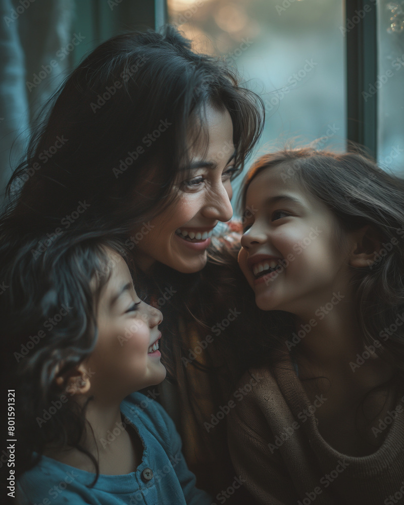 Naklejka premium Laughter with Mom