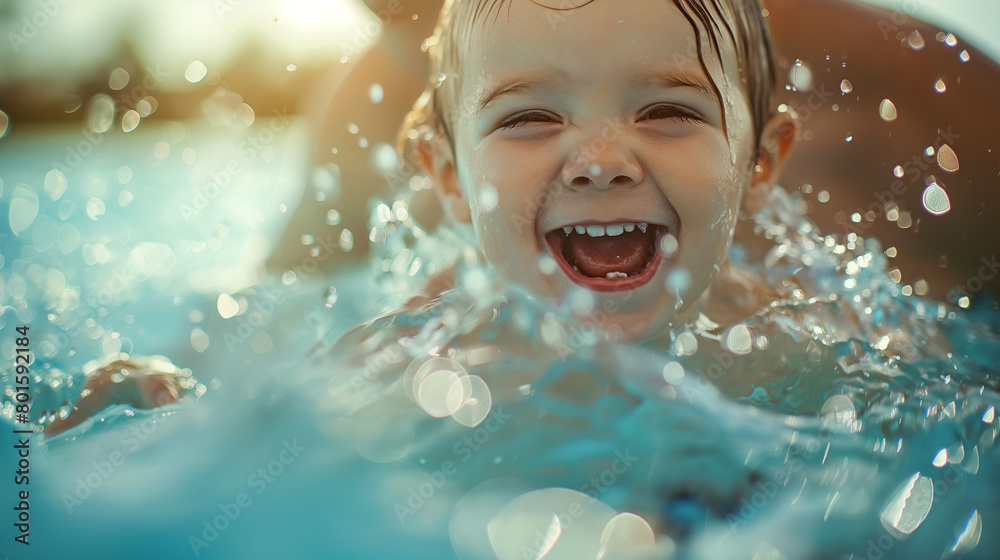 A delightful closeup photograph capturing the sheer joy and excitement