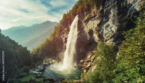 acquafraggia waterfalls bregaglia valley lombardy italy photo