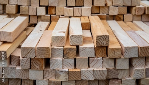 stacked of wooden or timber blocks background generative ai