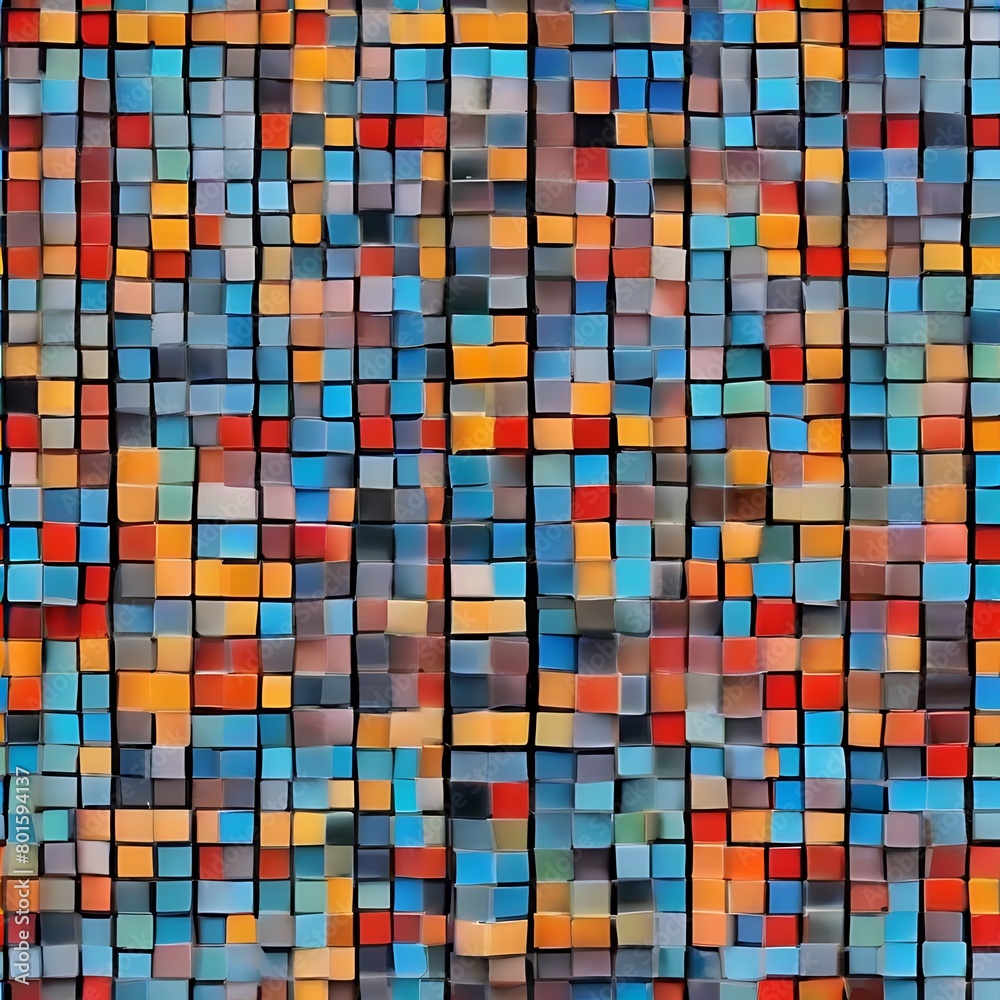 Fototapeta premium Mediterranean Mosaic Symphony: A Seamless Color Burst