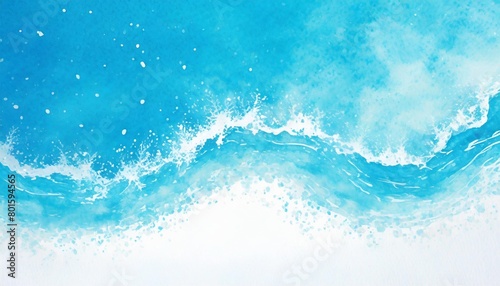 abstract winter snow blue wave illustration background teal wavy watercolor ink texture in flowing motion frosty winter holiday season for mobile web backdrop ocean water wave art for copy space
