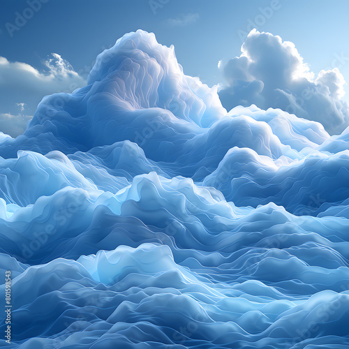 Digital Cloud Logo in Futuristic Landscape photo