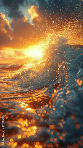 Close Up of a Wave in the Ocean