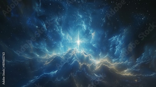 Star Shining in Blue Sky © olegganko
