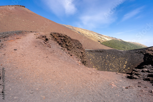 sol volcaniques de différentes couleurs 