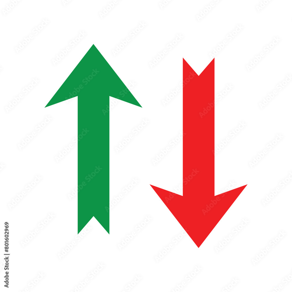 Green Up and Red Down Arrow Icons with Rounded Edges. Realistic up and down arrow icon. Vector illustration. Eps file 29. Green Up and Red Down Arrow Icons with Rounded Edges. Realistic up and down arrow icon. Vector illustration. Eps file 29.