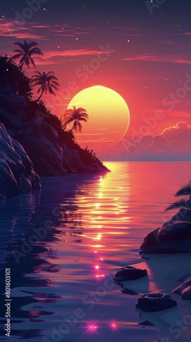 Sunset Over the Ocean