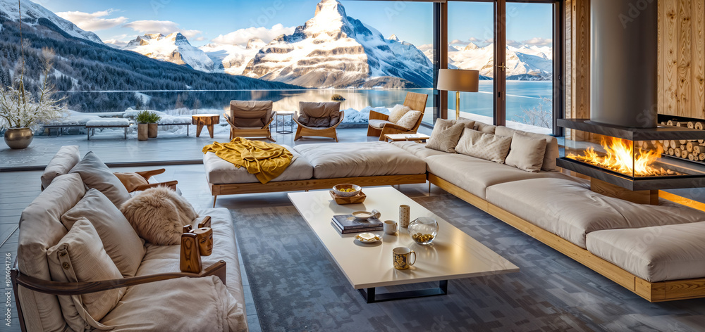 Luxury Mountain Retreat with Panoramic Lake and Mountain Views. Modern ...