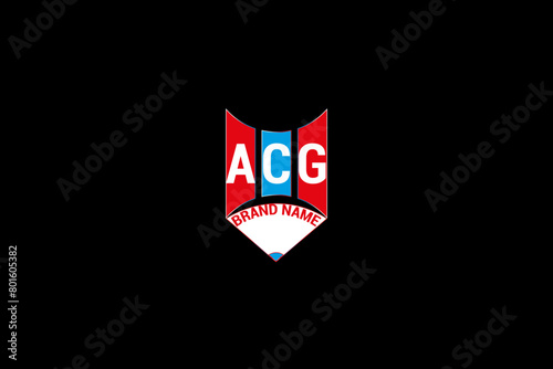 ACG letter logo design with polygon shape.  and cube shape logo design. ACG hexagon vector logo template white and black colors. ACG  photo