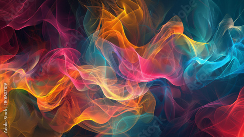 A colorful  swirling line of fire with a blue and red section