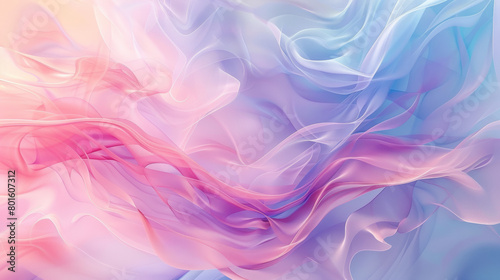 A colorful, flowing piece of fabric with pink and blue tones