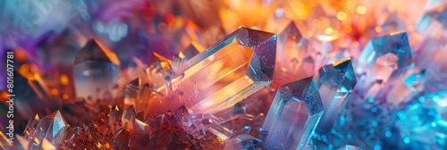 A beautiful close up of colorful crystals. photo