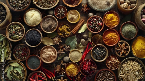 aromatic array global flavors unveiled assorted spices top view