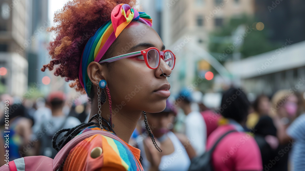 In a display of unity and defiance, transgender individuals and allies flood the city streets, their presence a bold declaration of visibility and pride, the urban landscape transf