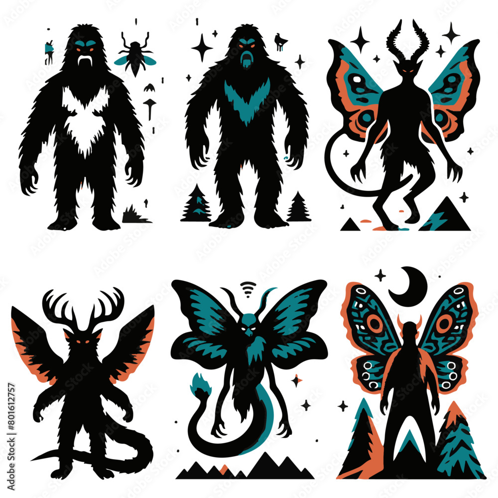 Mysterious Cryptids Vector Design Elements: Unleash the Legends with ...