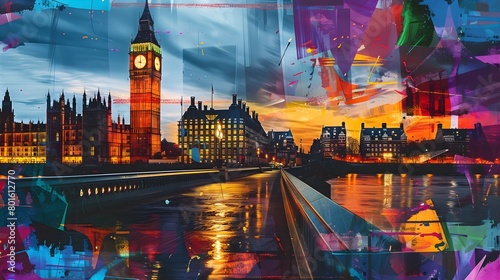 Architeture Abstract Illustration Colorfull of London England