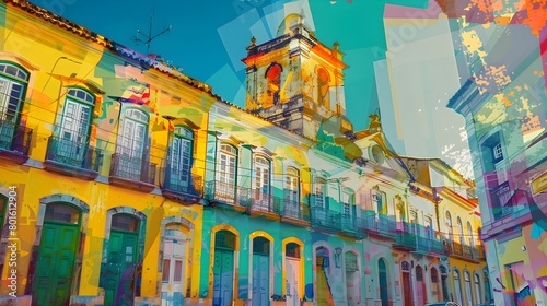 Architeture Abstract Illustration Colorfull of Salvador Bahia Brazil © Daniel