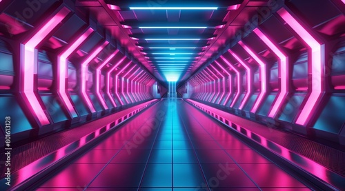 3D render of a corridor. Generative AI