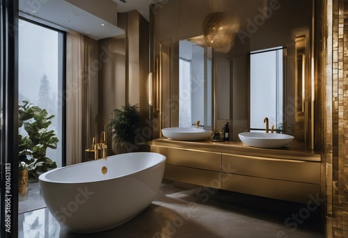 house gold bathroom Modern