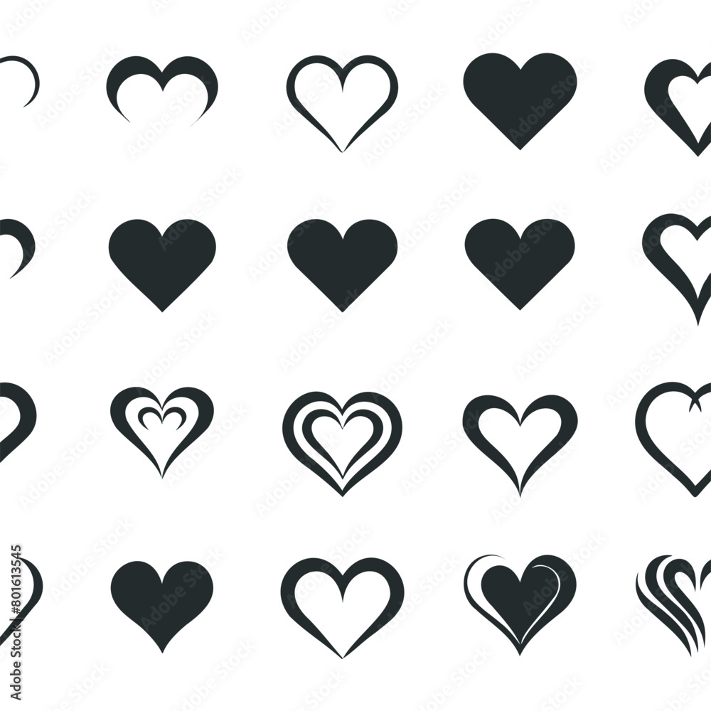 Heart doodles set for Valentine's Day Sketch of red heart symbol graphic set hand drawn heart element vector Heart doodles set for Valentine's Day Sketch of red heart symbol graphic set hand drawn heart element vector