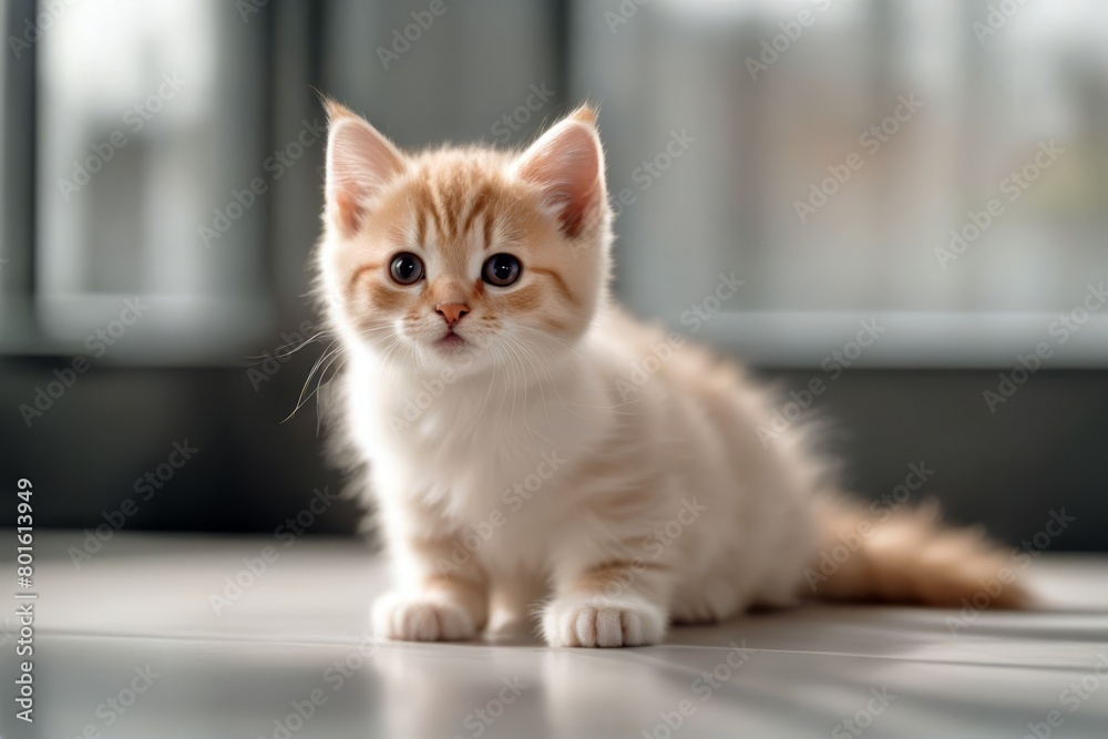 'looking happy isolated white background kitten camera scottish cat pet young animal domestic1 grey portrait felino studio pedigree nobody mammal breed smile laugh laughing fun joy muzzle paw sitting'