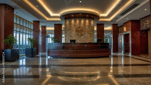 hotel lobby Interior design. Generative ai