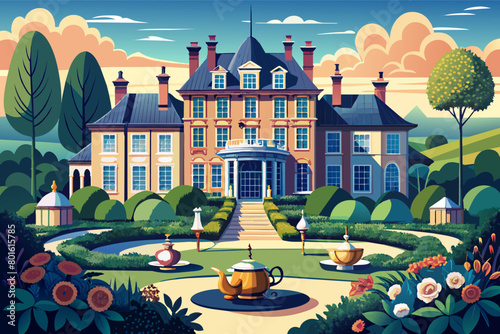 A historic mansion-turned-hotel with elegant suites, manicured gardens, and afternoon tea service, offering a romantic escape in a bygone era