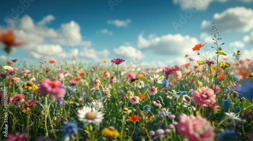 A captivating image of a field of wildflowers in bloom, symbolizing beauty and hope in the midst of challenges on National PTSD Awareness Day.