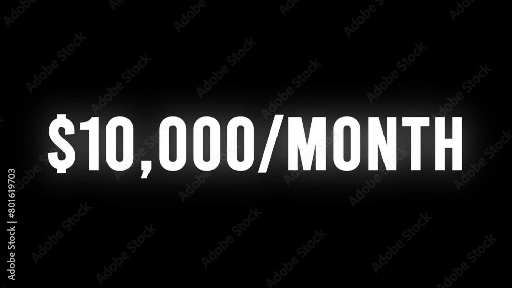 10,000 per month chart, money infographic, money rising, profit, 3d graphic of a symbol on black background 10,000 per month chart, money infographic, money rising, profit, 3d graphic of a symbol on black background