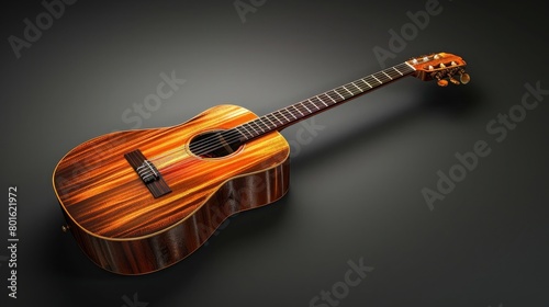 A captivating image of a guitar, its wooden body and vibrant strings representing the creative expression of music on Global Beatles Day.