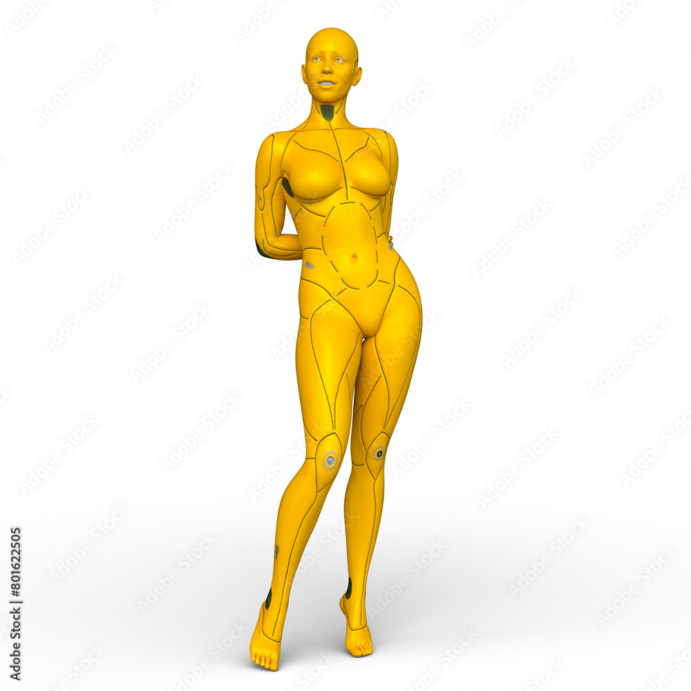 女性サイボーグ 3DCGレンダリング 女性サイボーグ 3DCGレンダリング
