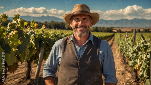 Male winemaker vineyard farming photo