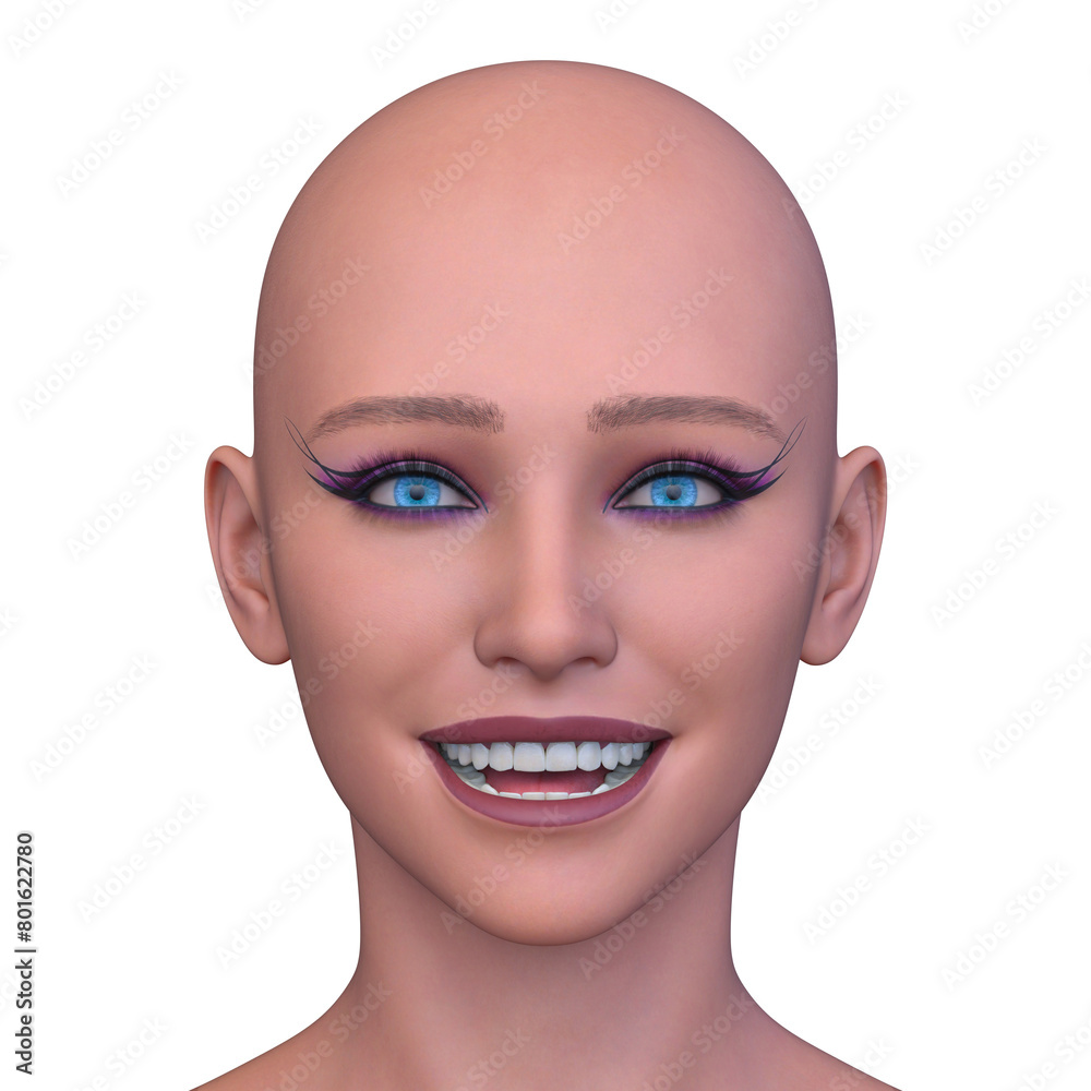 女性の顔アップ 3DCGレンダリング 女性の顔アップ 3DCGレンダリング
